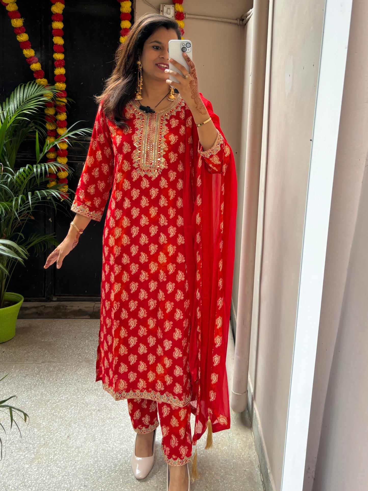 Light Fancy Suit Set- Red