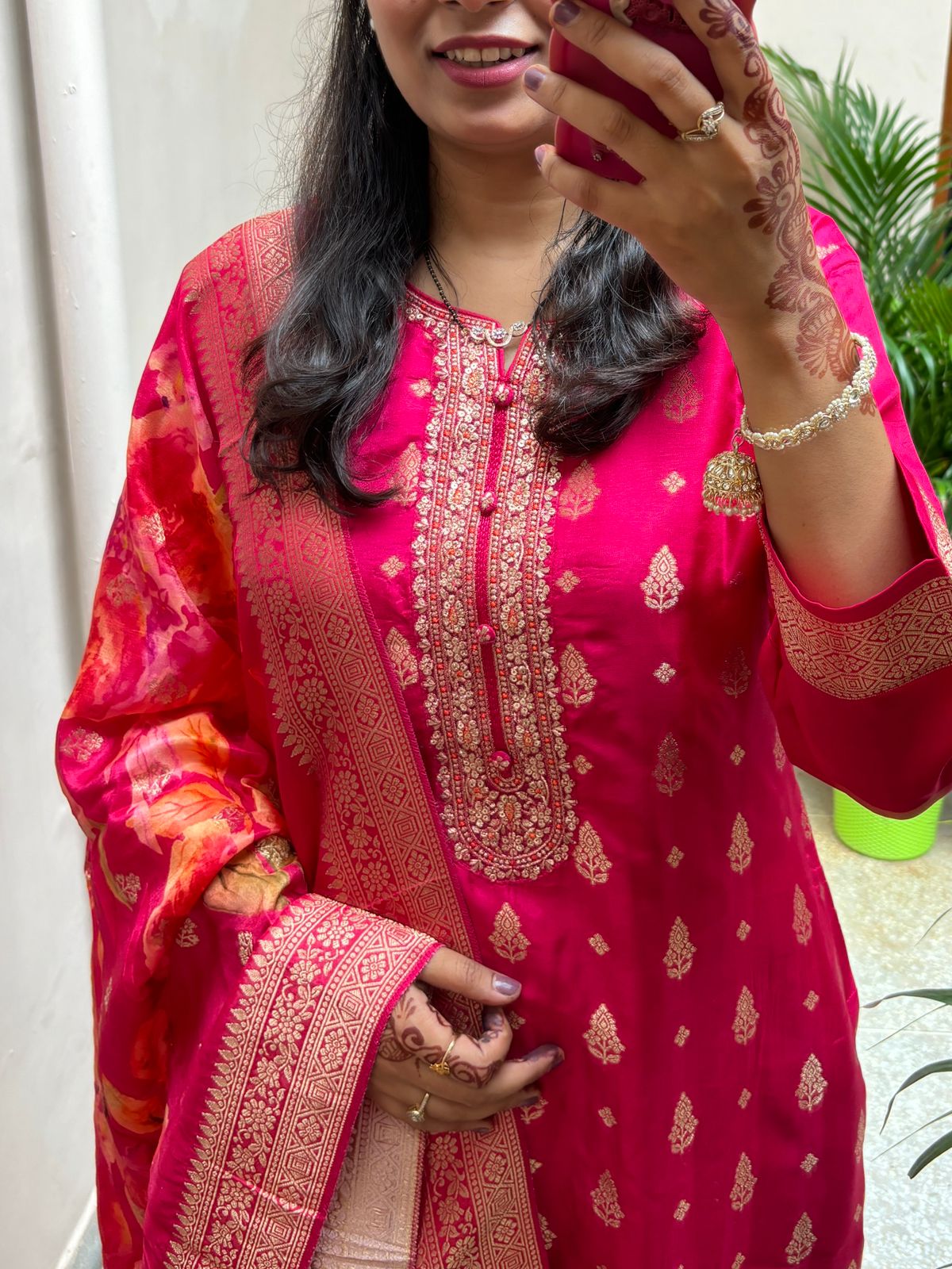 Royal Silk Suit - Rose Elegance