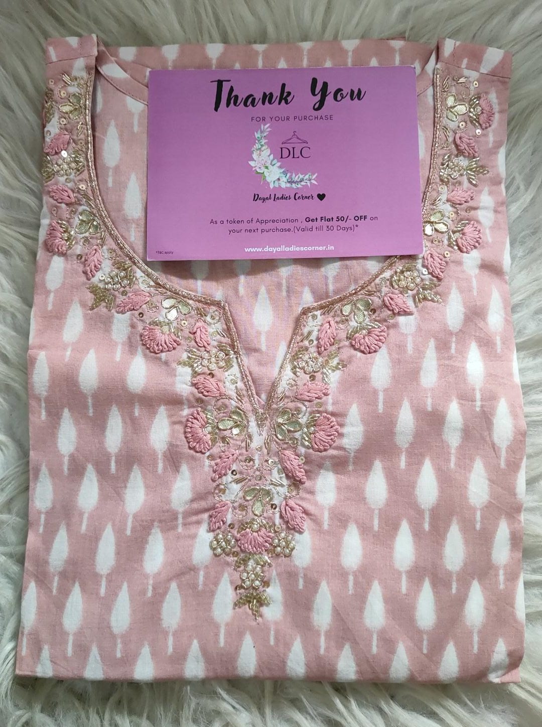 Soft Rose Printed Kurta Set