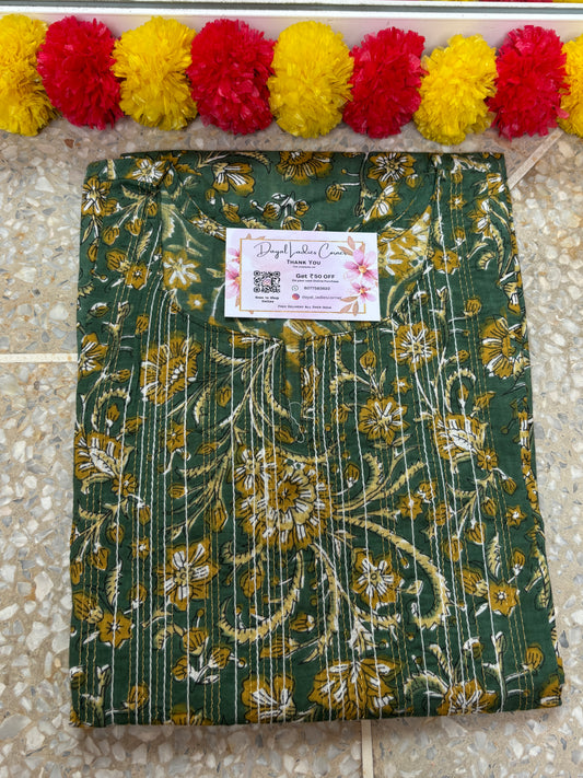 Cotton Kurti - Green