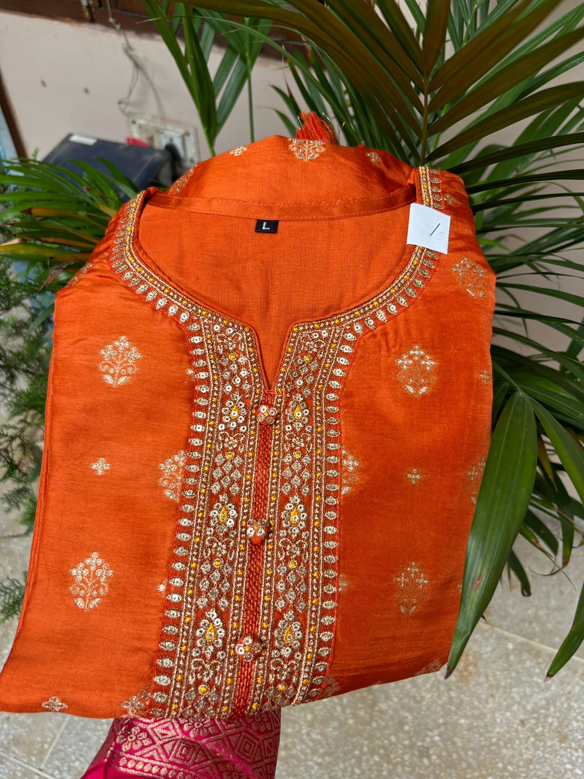 Royal Silk Suit - Orange