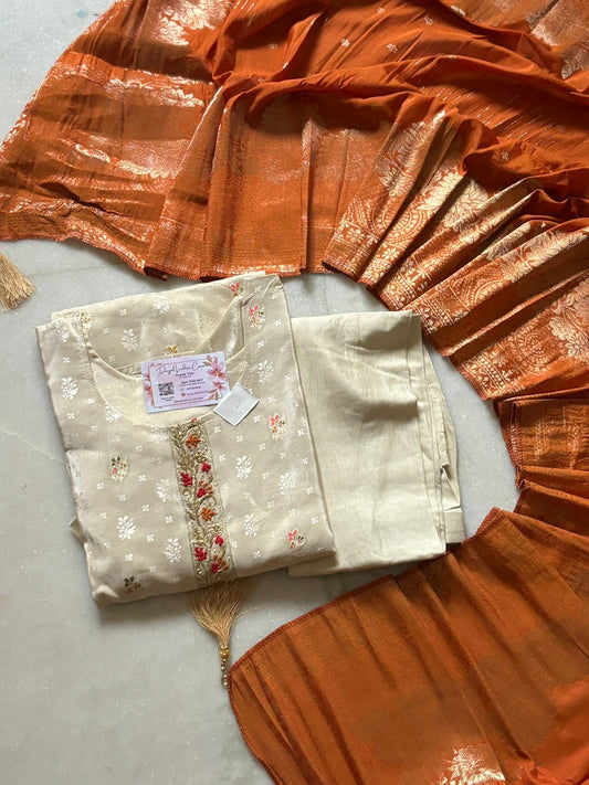 Tissue Shimmer Suit - Ivory
