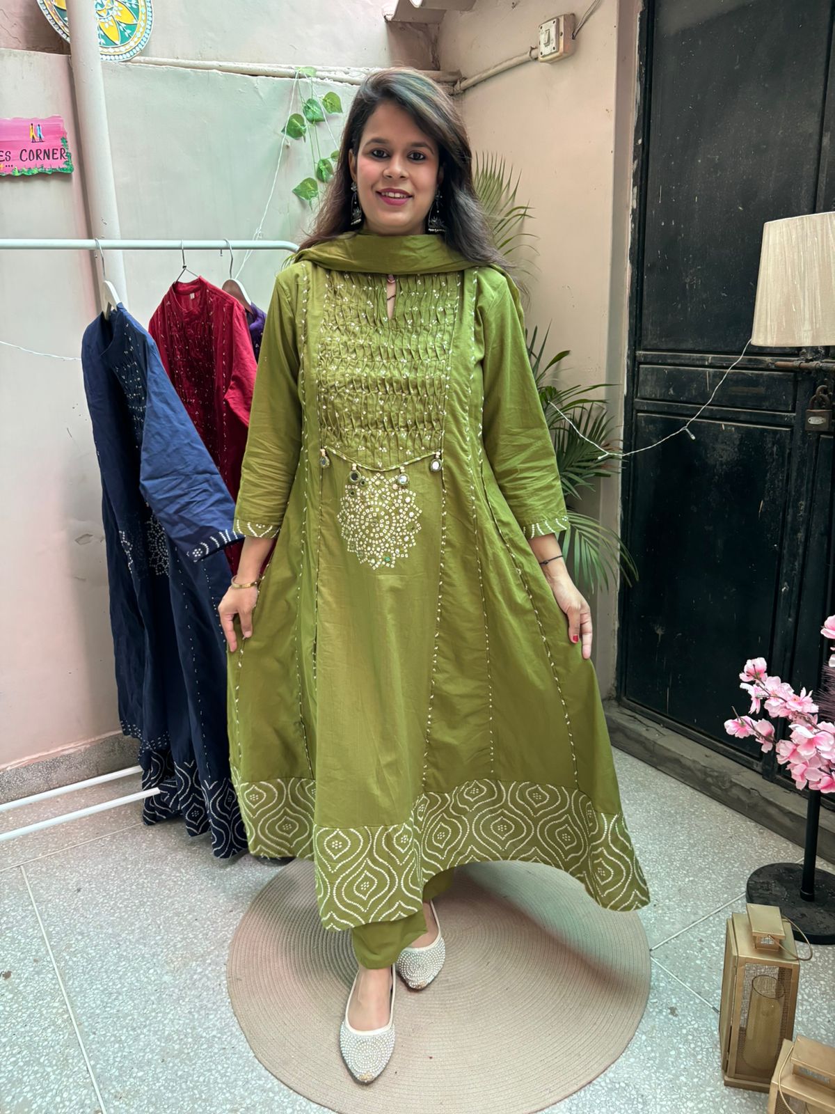 Pretty Green Anarkali Set