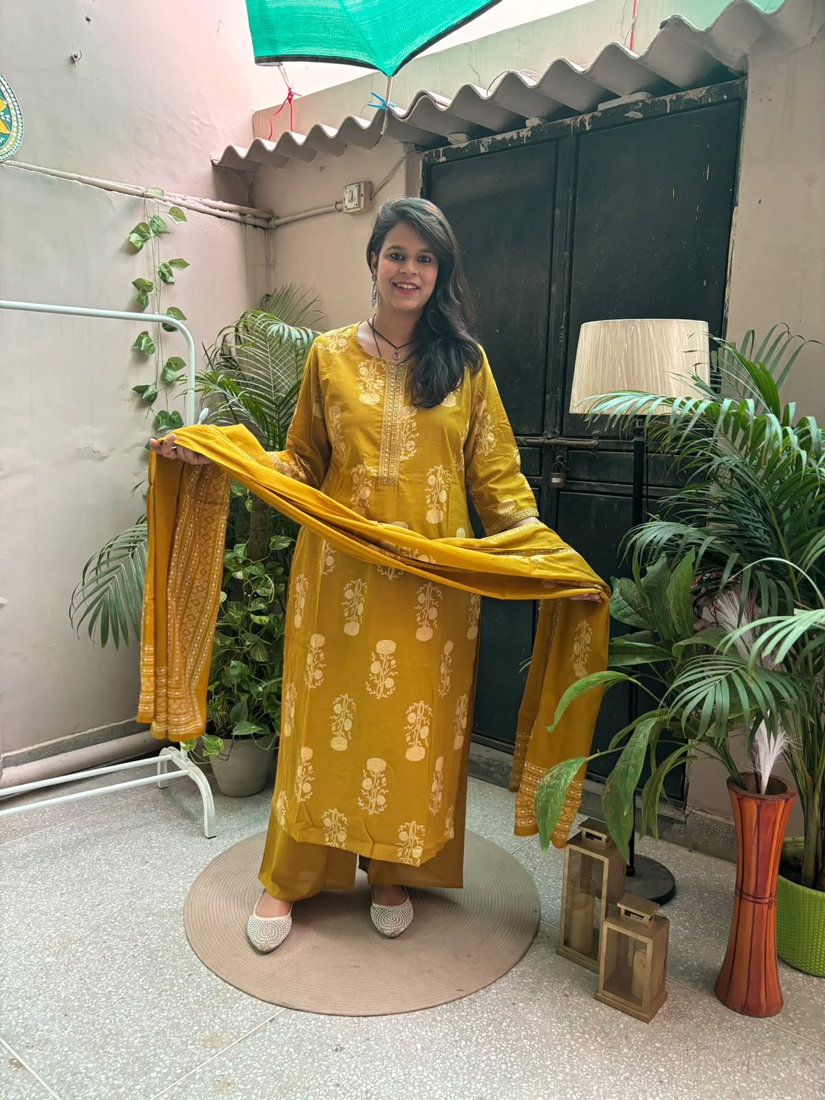 Palazzo Suit Set - Yellow