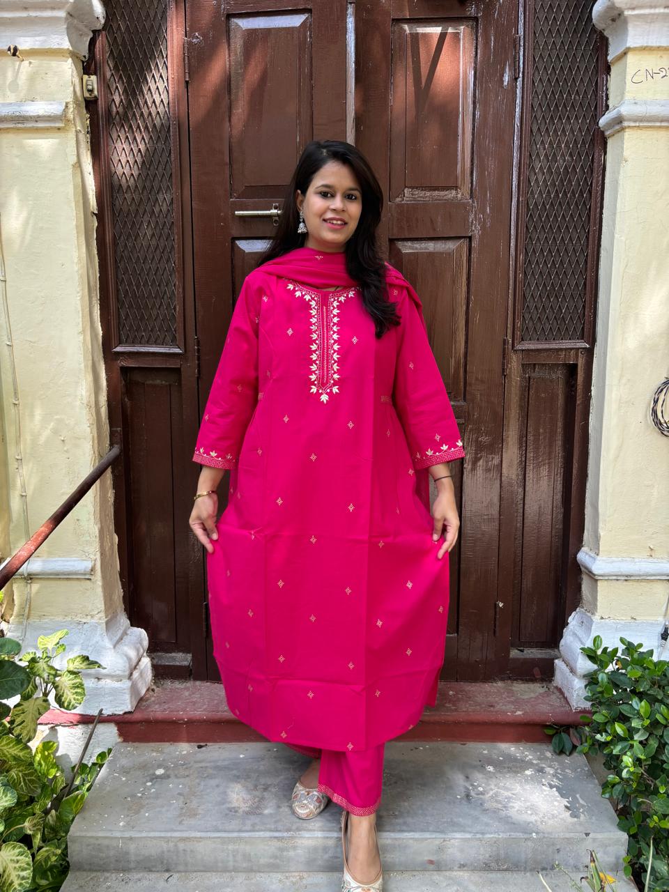 Royal Rose Cotton Suit Set