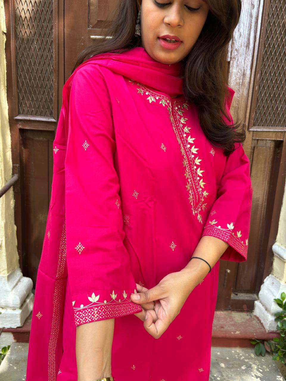Royal Rose Cotton Suit Set