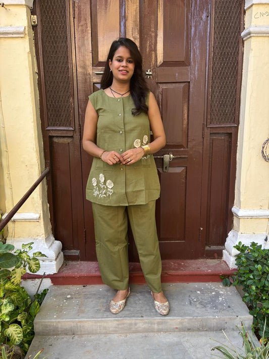 Garden muse Co-ord Set - Extra sleeves inside