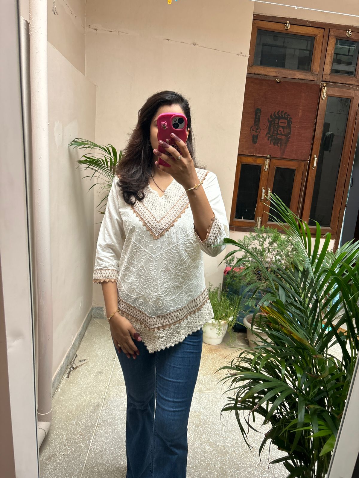 Viral Aari Embroidered- Short Kurti