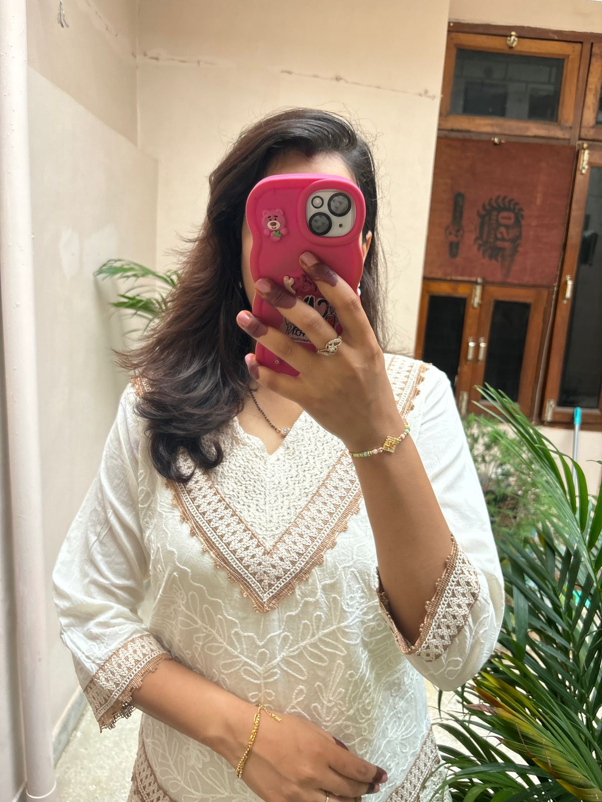 Viral Aari Embroidered- Short Kurti