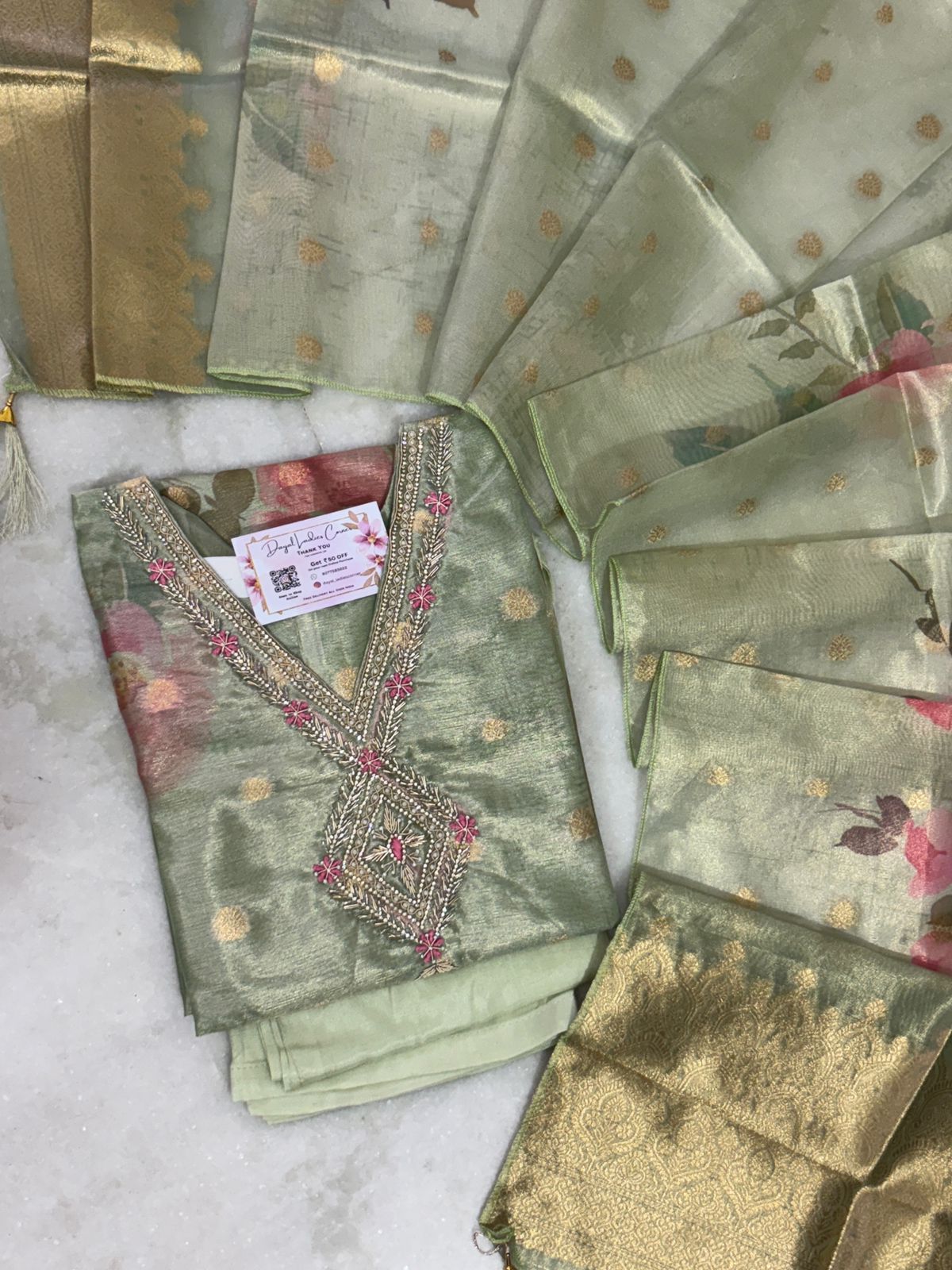 Banarasi Suit Set - Green